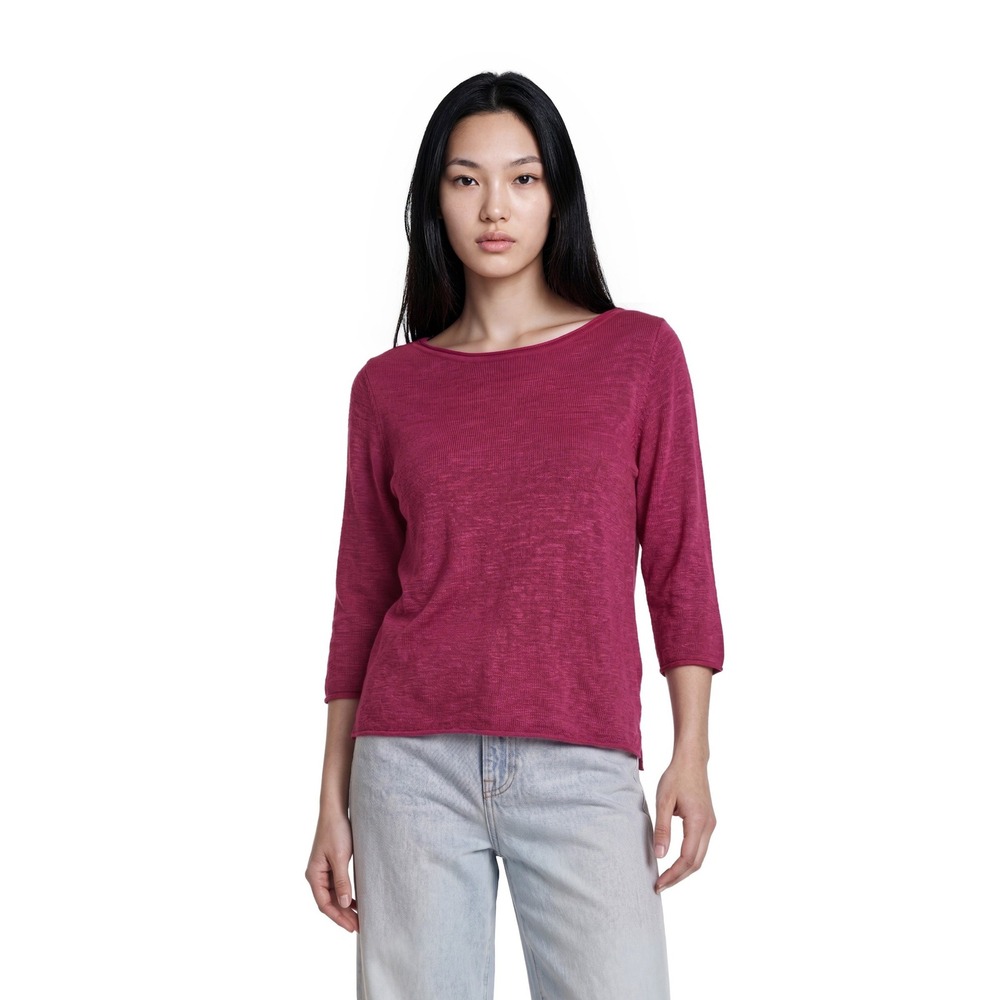 Eileen Fisher Sweater Women's Size Medium Pink Organic Linen Cotton Boat Neck